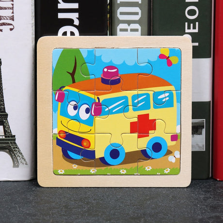 Wooden Cartoon Puzzle Educational Jigsaw Toys for Children