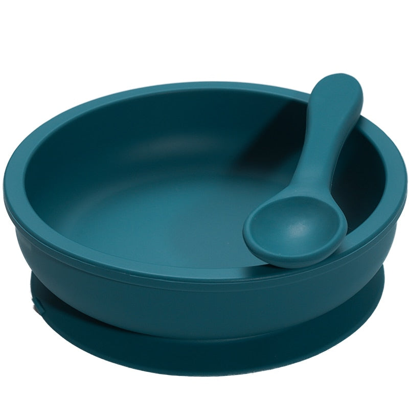 Solid Color Portable Kids Tableware Set