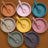 Solid Color Portable Kids Tableware Set