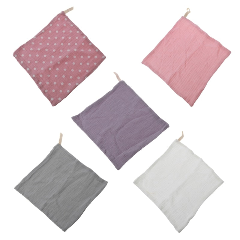 5 Pcs Of Soft Muslin Cloth Baby Towels