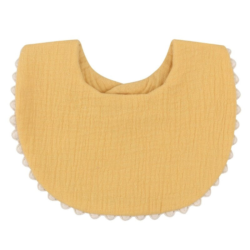 Solid Color Absorbent Baby Tassel Bib