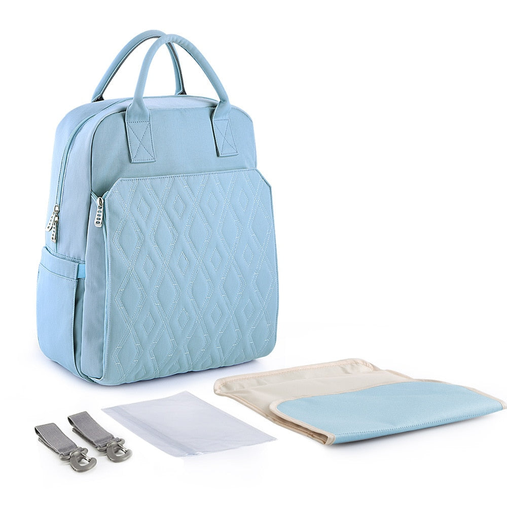 Large Capacity Leather Waterproof Maternity Nappy Bag