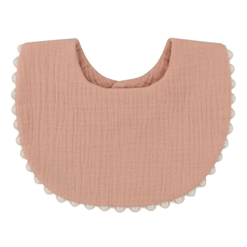 Solid Color Absorbent Baby Tassel Bib