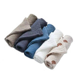 5 Pcs Of Soft Muslin Cloth Baby Towels