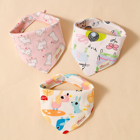 3Pcs Set Baby Triangle Burp Bibs