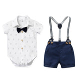 Cool Style Striped Summer Romper Clothes Set For Kids