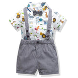 Cool Style Striped Summer Romper Clothes Set For Kids
