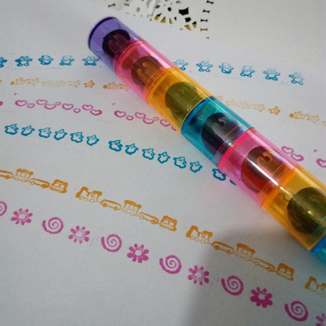 3/6Pcs Baby Colorful Ink Pad Stamp Seal