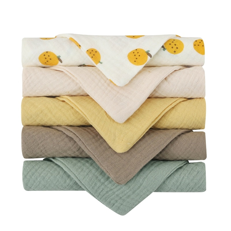 5pcs/Set Square Cotton Baby Face Towel