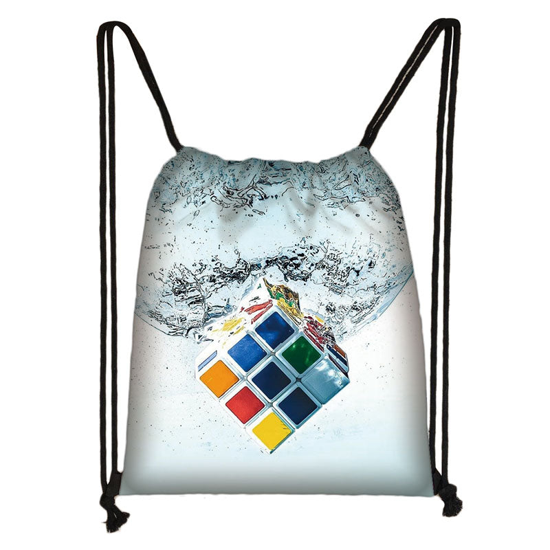 Portable Outdoor Printed Drawstring Bag