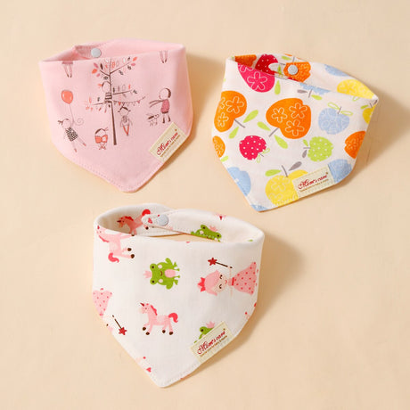 3Pcs Set Baby Triangle Burp Bibs