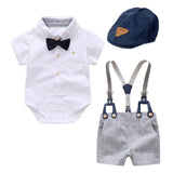 Cool Style Striped Summer Romper Clothes Set For Kids