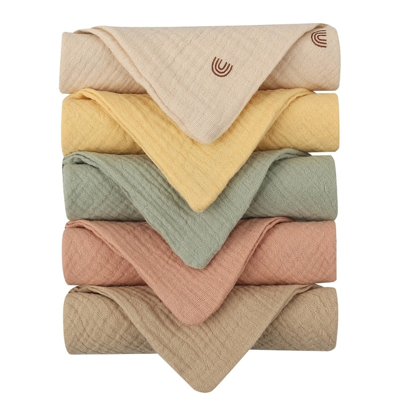 5pcs/Set Square Cotton Baby Face Towel