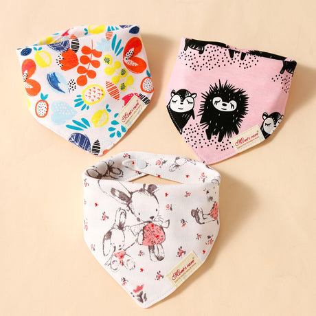 3Pcs Set Baby Triangle Burp Bibs