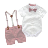 Cool Style Striped Summer Romper Clothes Set For Kids
