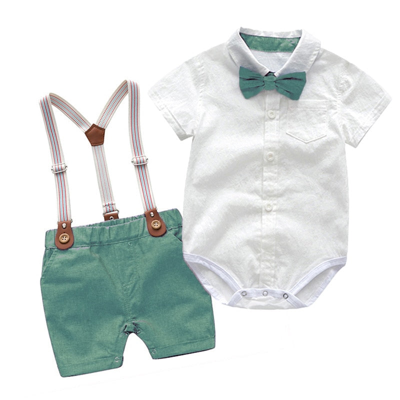 Cool Style Striped Summer Romper Clothes Set For Kids