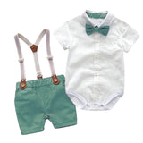 Cool Style Striped Summer Romper Clothes Set For Kids